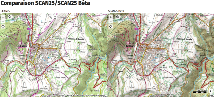 Suite aux retours utilisateurs, le prototype «&nbsp;SCAN 25 bêta&nbsp;» à droite a été corrigé. À gauche la nouvelle version du SCAN&nbsp;25® sortie ce mois-ci.