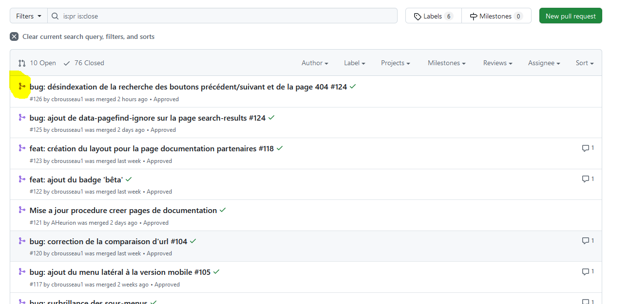 Image décrivant une pull request acceptée