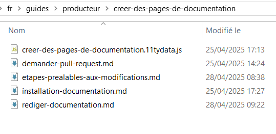 Image décrivant la présence du fichier .11tydata.js dans les dossiers