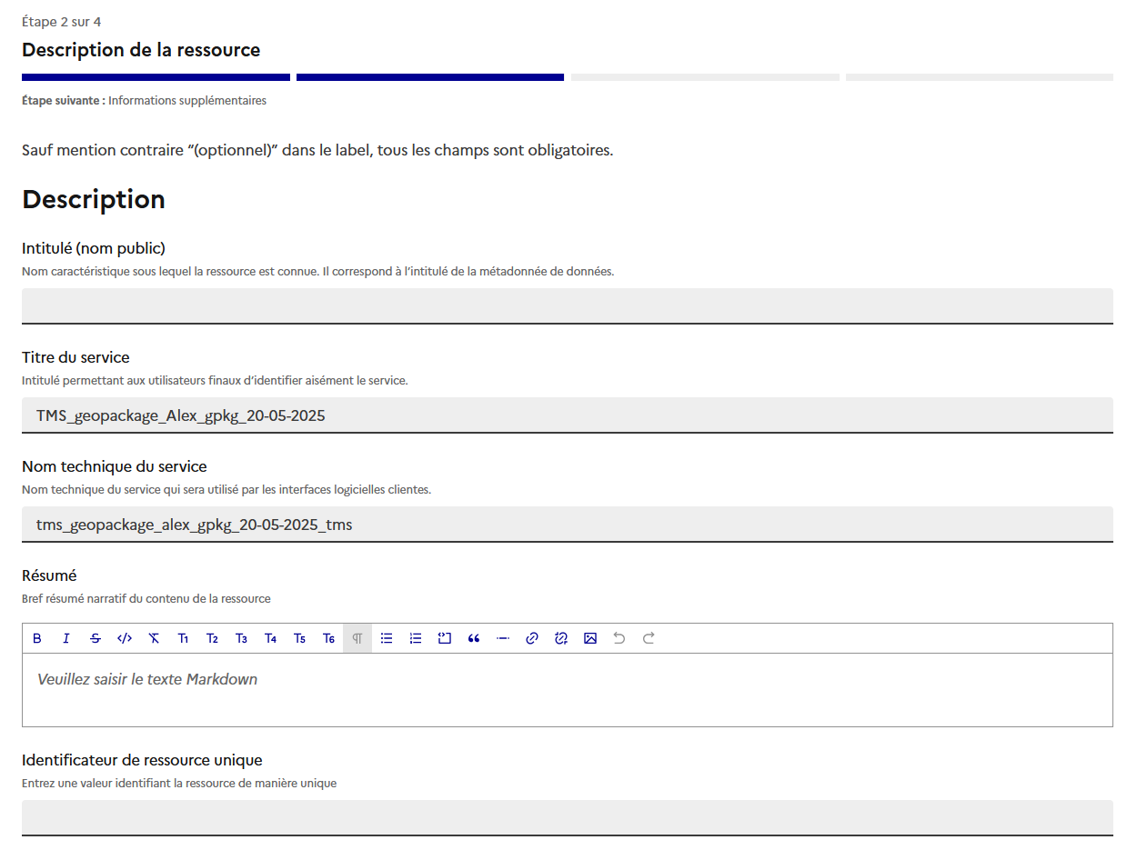 Description de la ressource