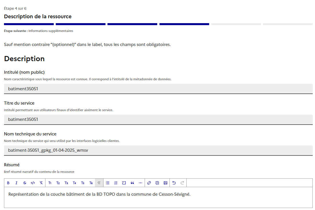 Description de la ressource
