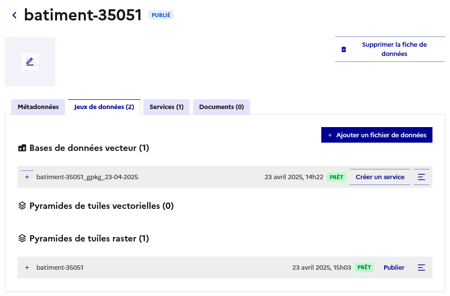 Image décrivant la pyramide raster publiée dans les jeux de données