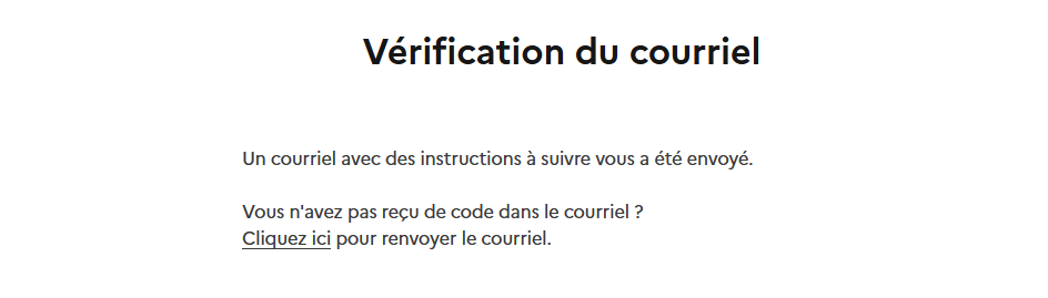 Vérification du courriel