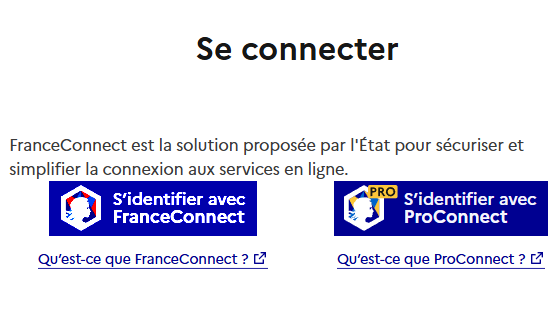 Image décrivant comment se connecter par FranceConnect ou AgentConnect