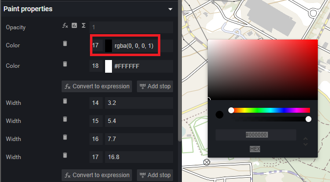 Propriétés de peinture
