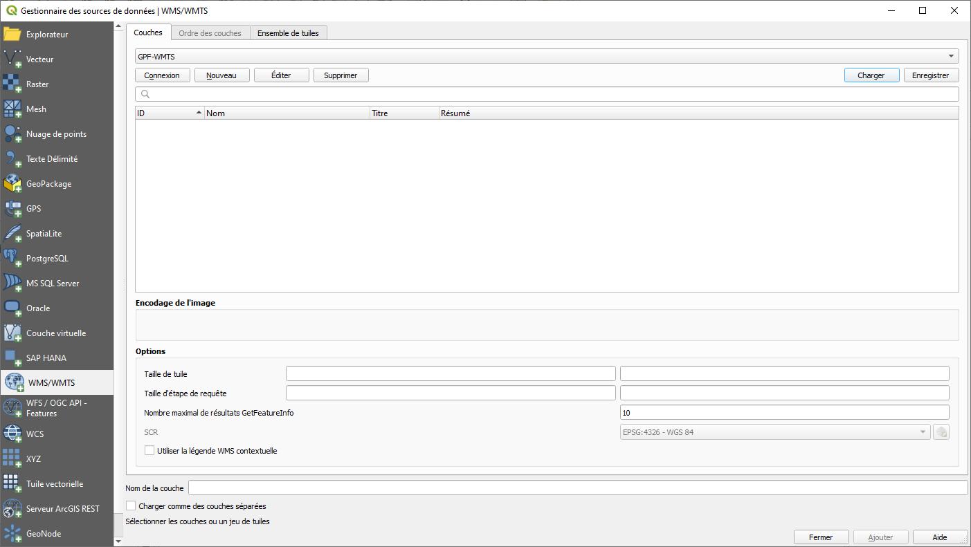 Gestionnaire - GPF-WMTS