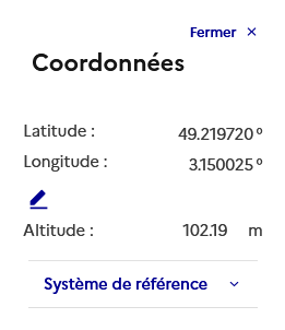 Panneau de l’outil