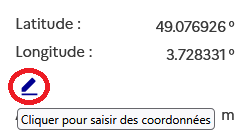 Icône permettant d’éditer les coordonnées