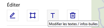 Icône pour modifier le contenu d’un texte