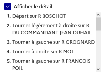 Détail de l’itinéraire