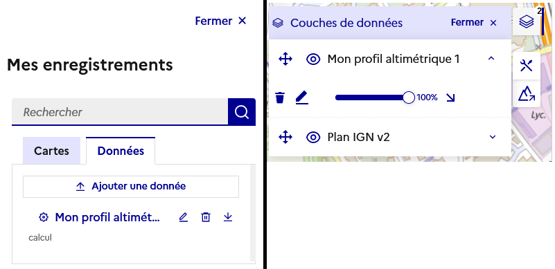 Emplacement de son profil enregistré