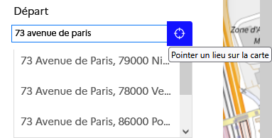 Renseignement d’un point de départ
