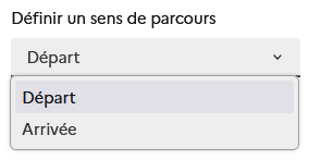 Choix du sens de parcours
