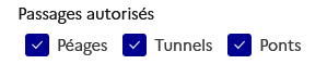 Options de trajets