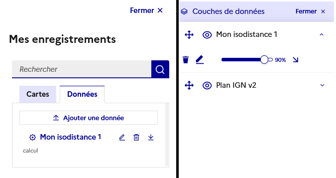 Emplacement de son résultat enregistré