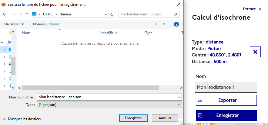 Exportation de son résultat en local