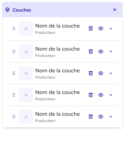 Panneau de l’outil « Gestionnaire de couches »