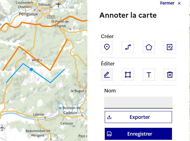 Image décrivant comment modifier la géométrie d’une ligne