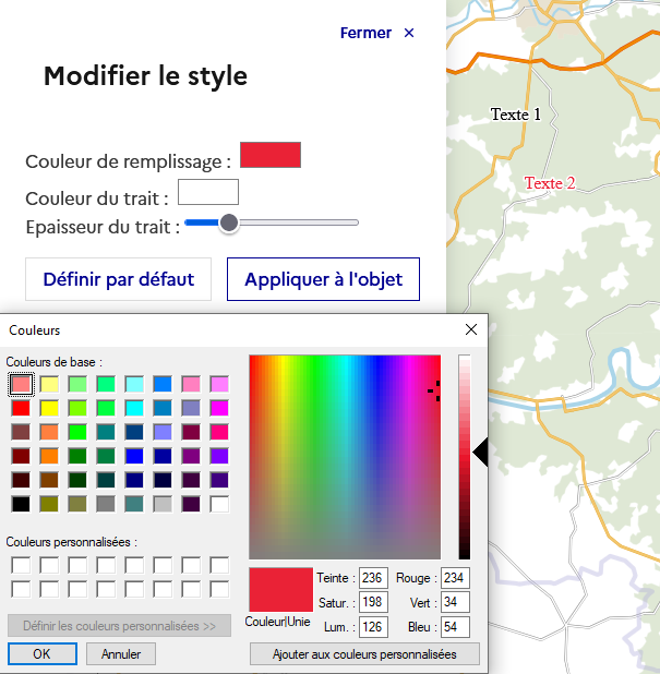 Image décrivant comment modifier la couleur du texte