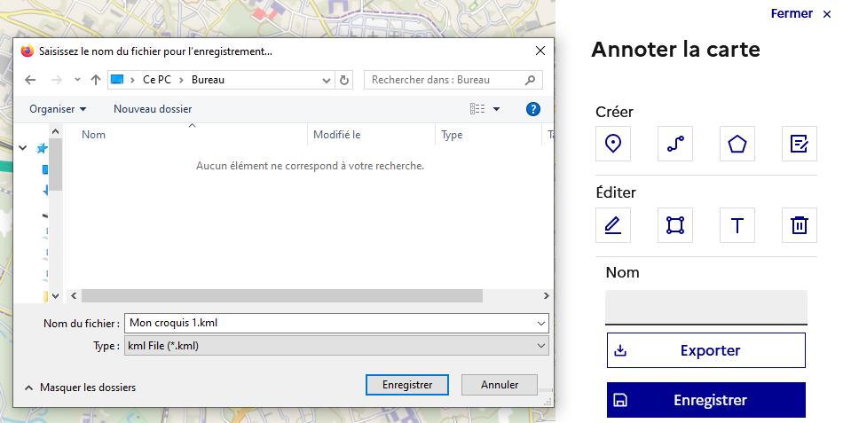 Image décrivant comment exporter son croquis en local