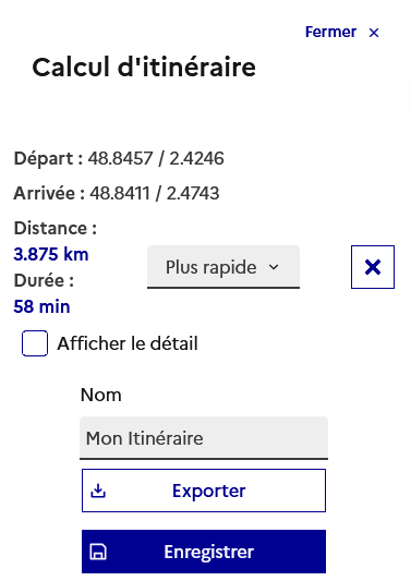 Image décrivant comment enregistrer son itinéraire