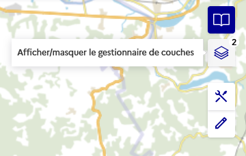 Image décrivant comment ouvrir le gestionnaire de couches pour reprendre un itinéraire existant