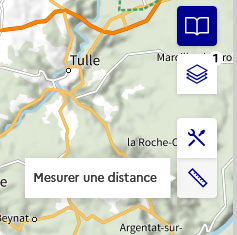 Image décrivant l’icône de l’outil mesurer une distance