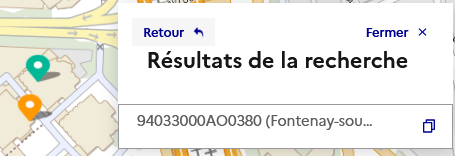 Résultat de la recherche avec un point