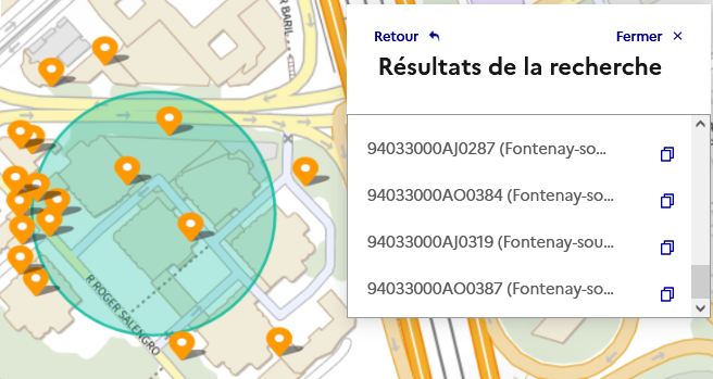 Résultat de la recherche avec un cercle