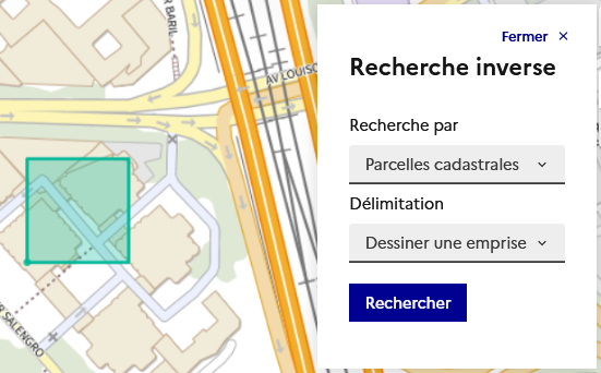Recherche avec une emprise