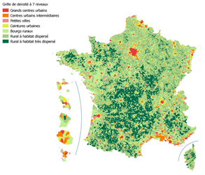 INSEE densité des territoires