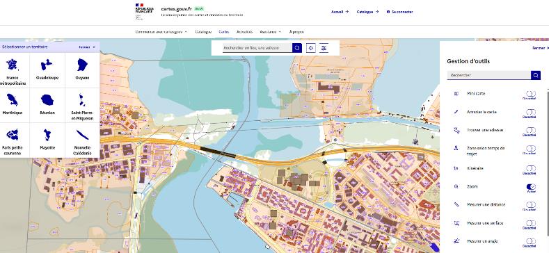 Outils cartographiques du service public