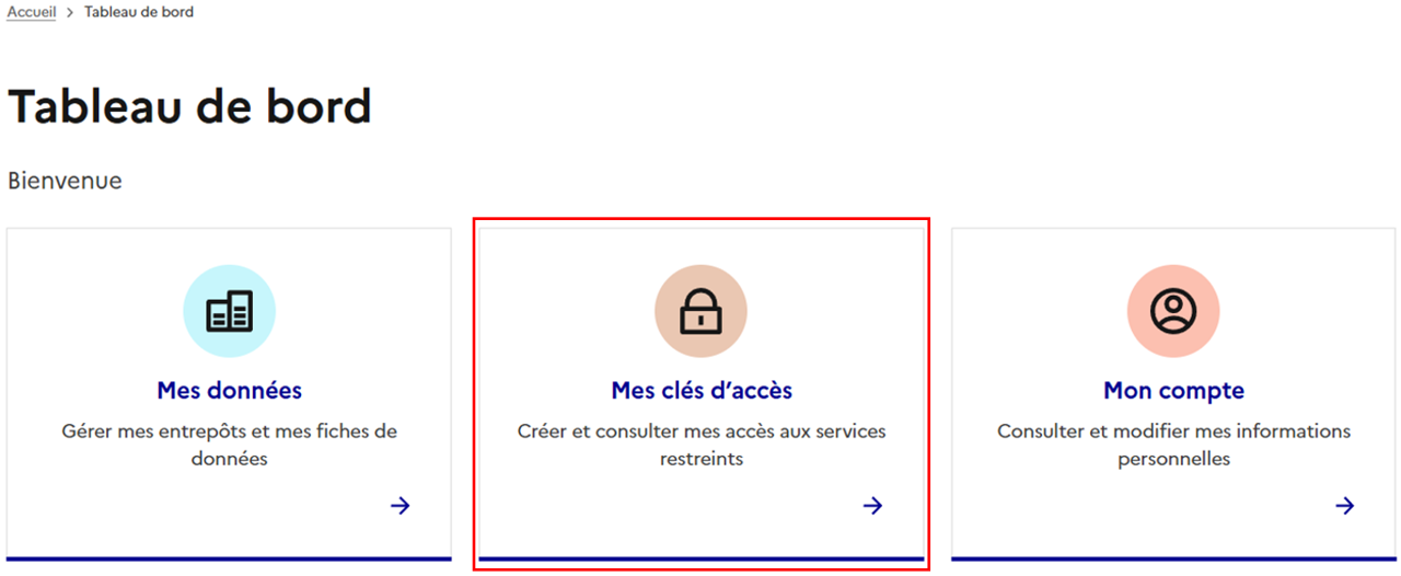 Mes clés d’accès