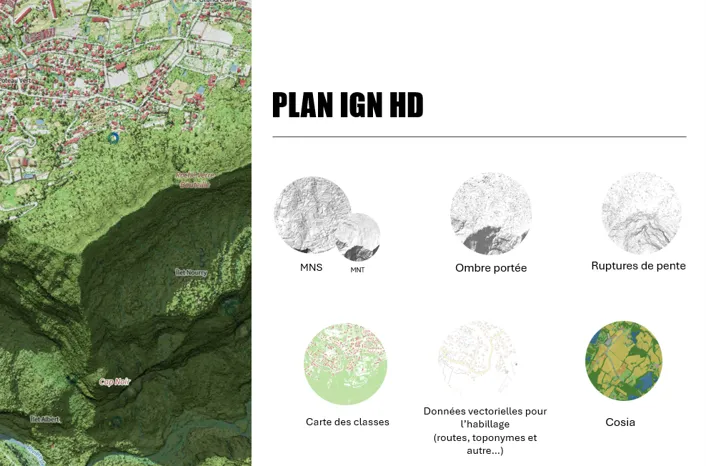 Données utilisées pour réaliser le Plan IGN HD